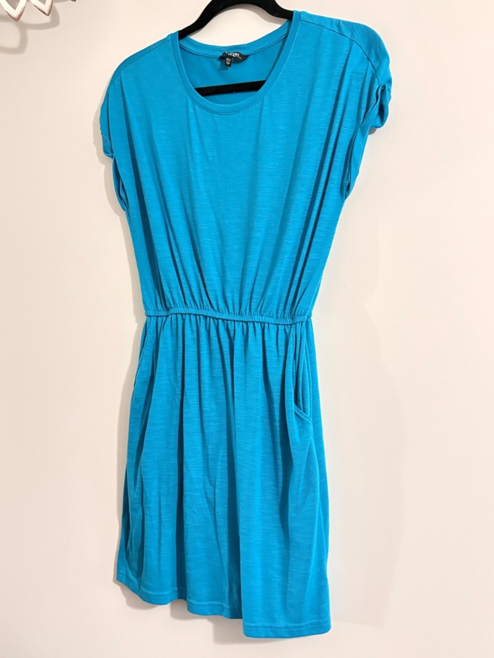 George Turquoise Blue Casual Elastic Waist Tee Dress